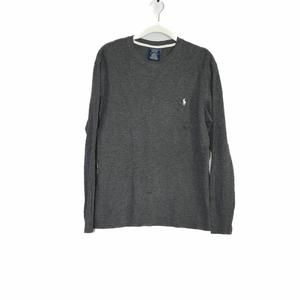 Polo Ralph Lauren Mens Gray Cotton T Shirt Thermal Sleepwear Long Sleeve Sz S/P